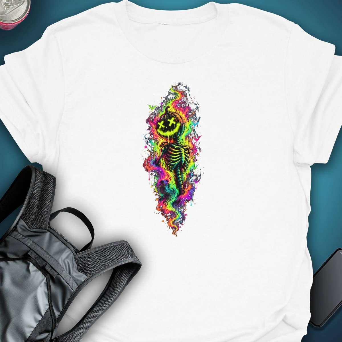 Acid Skeleton Graphic T-Shirt graphic T-shirt – Festival clothing by Triptees