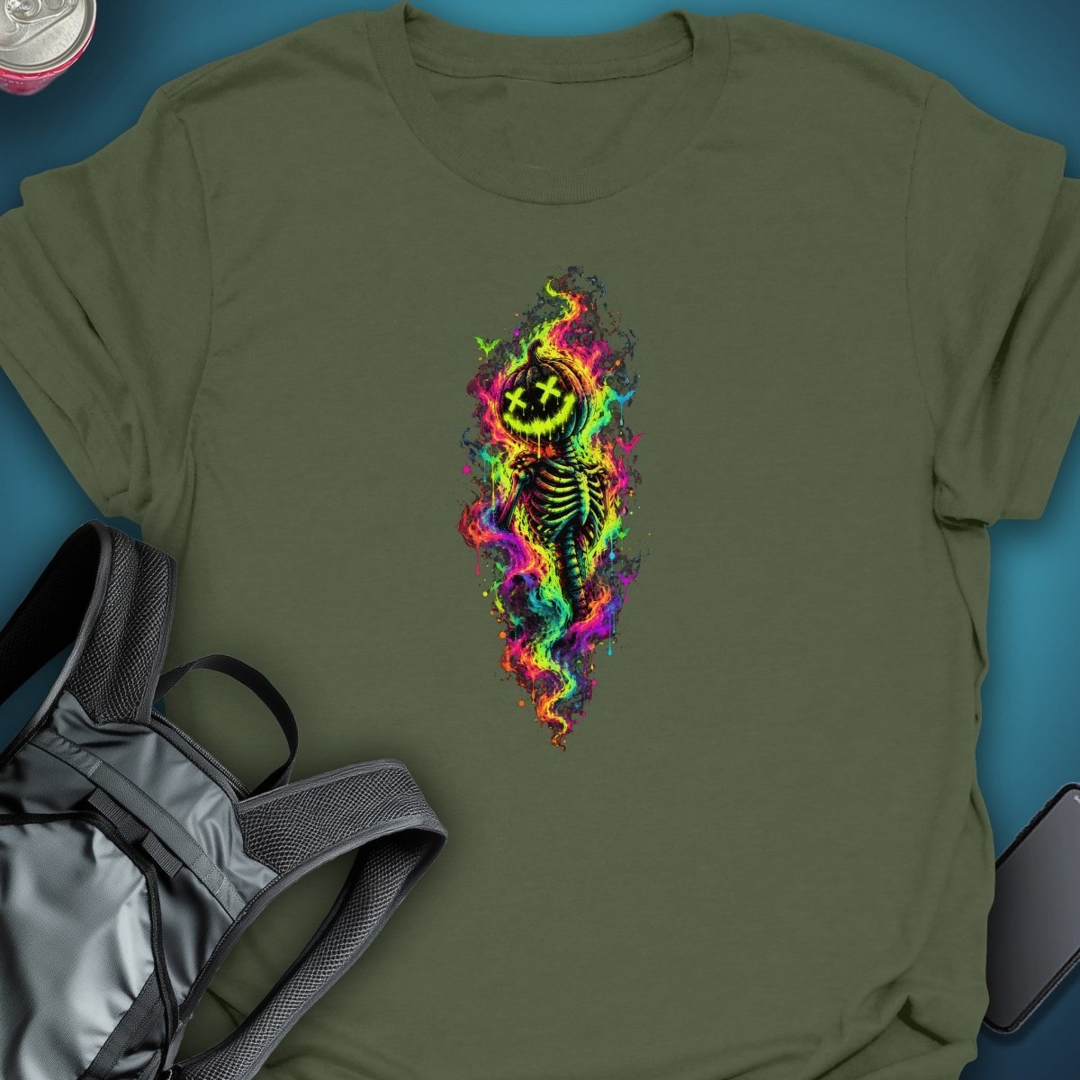 Acid Skeleton Graphic T-Shirt graphic T-shirt – Festival clothing by Triptees