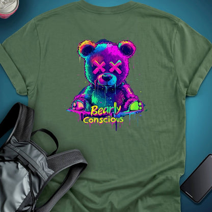 Bearly Conscious (Back Print Edition) graphic T-shirt – Festival clothing by Triptees