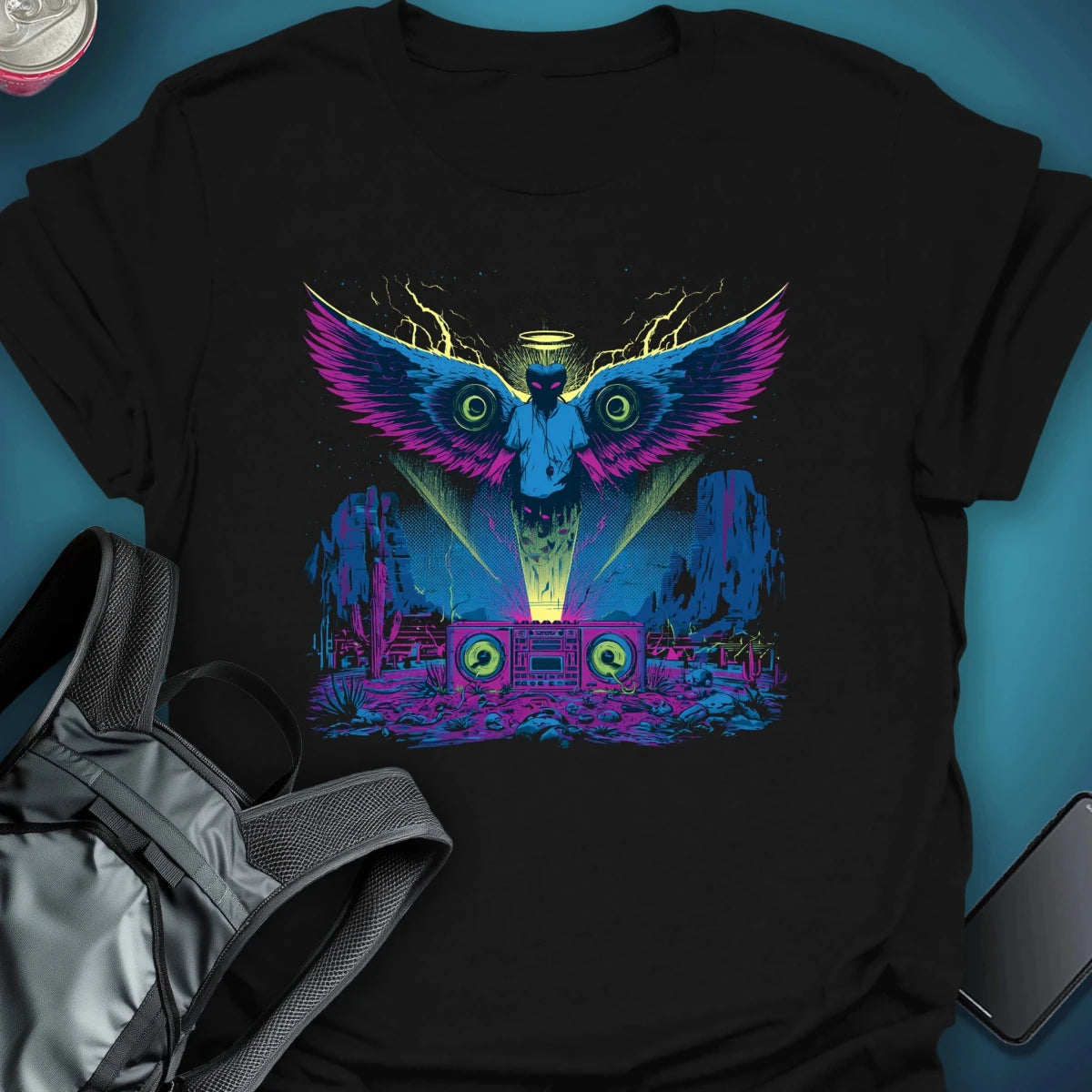 Broadcast From Above graphic T-shirt – Festival clothing by Triptees