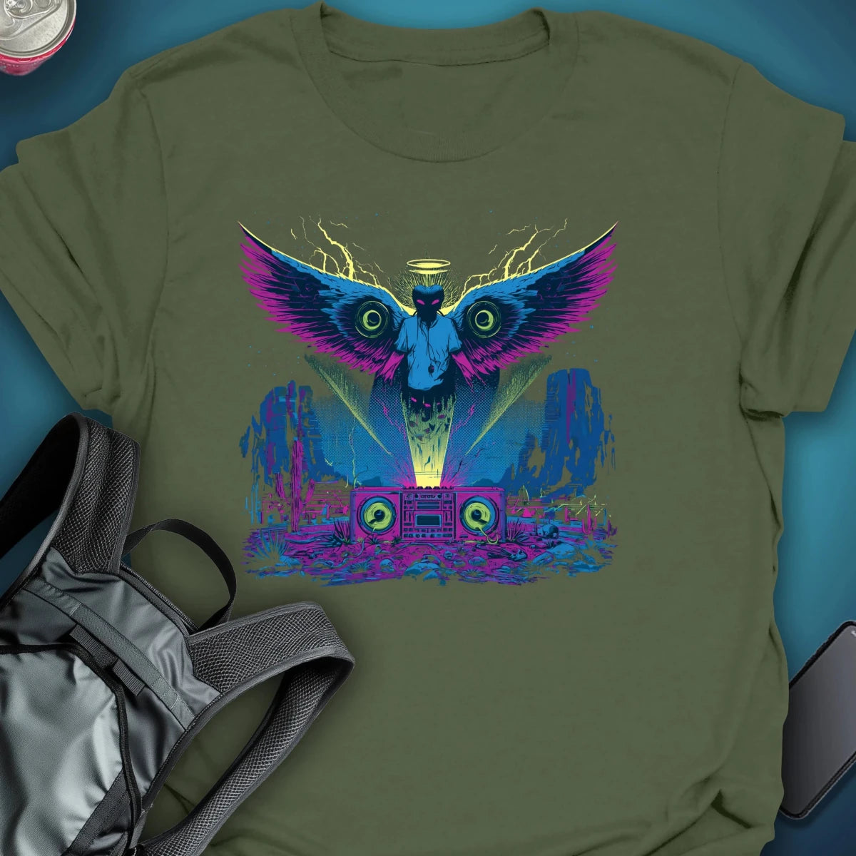 Broadcast From Above graphic T-shirt – Festival clothing by Triptees