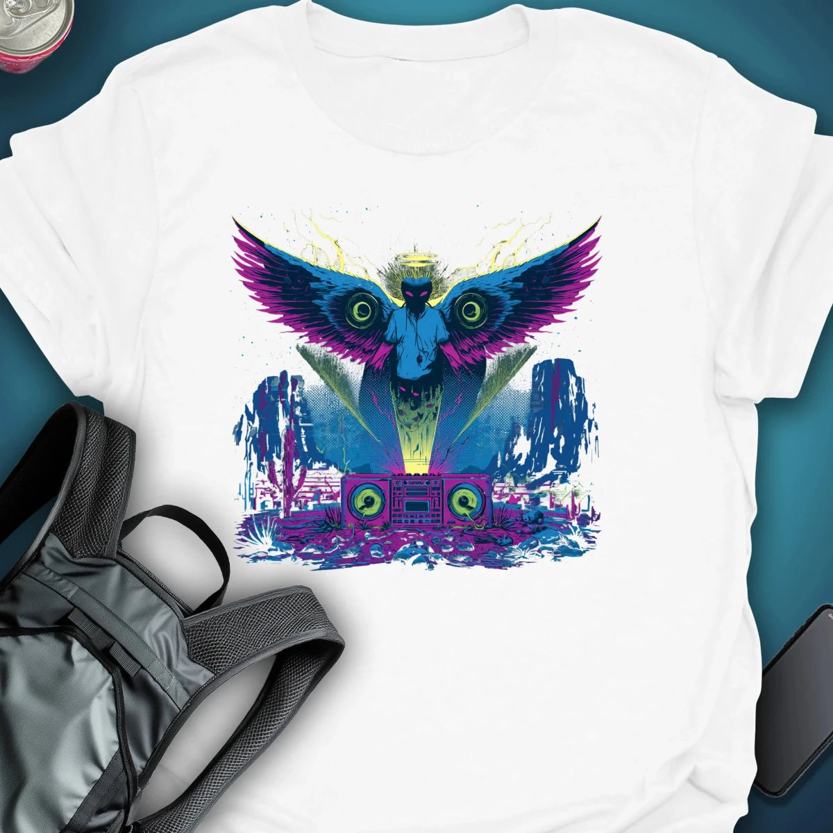 Broadcast From Above graphic T-shirt – Festival clothing by Triptees