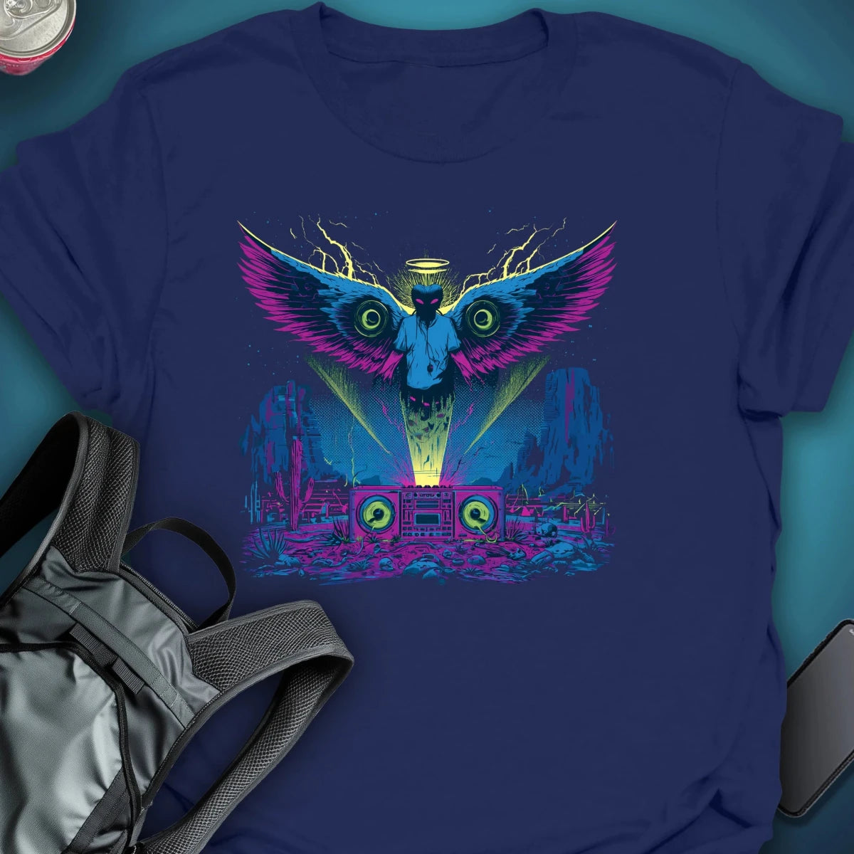 Broadcast From Above graphic T-shirt – Festival clothing by Triptees