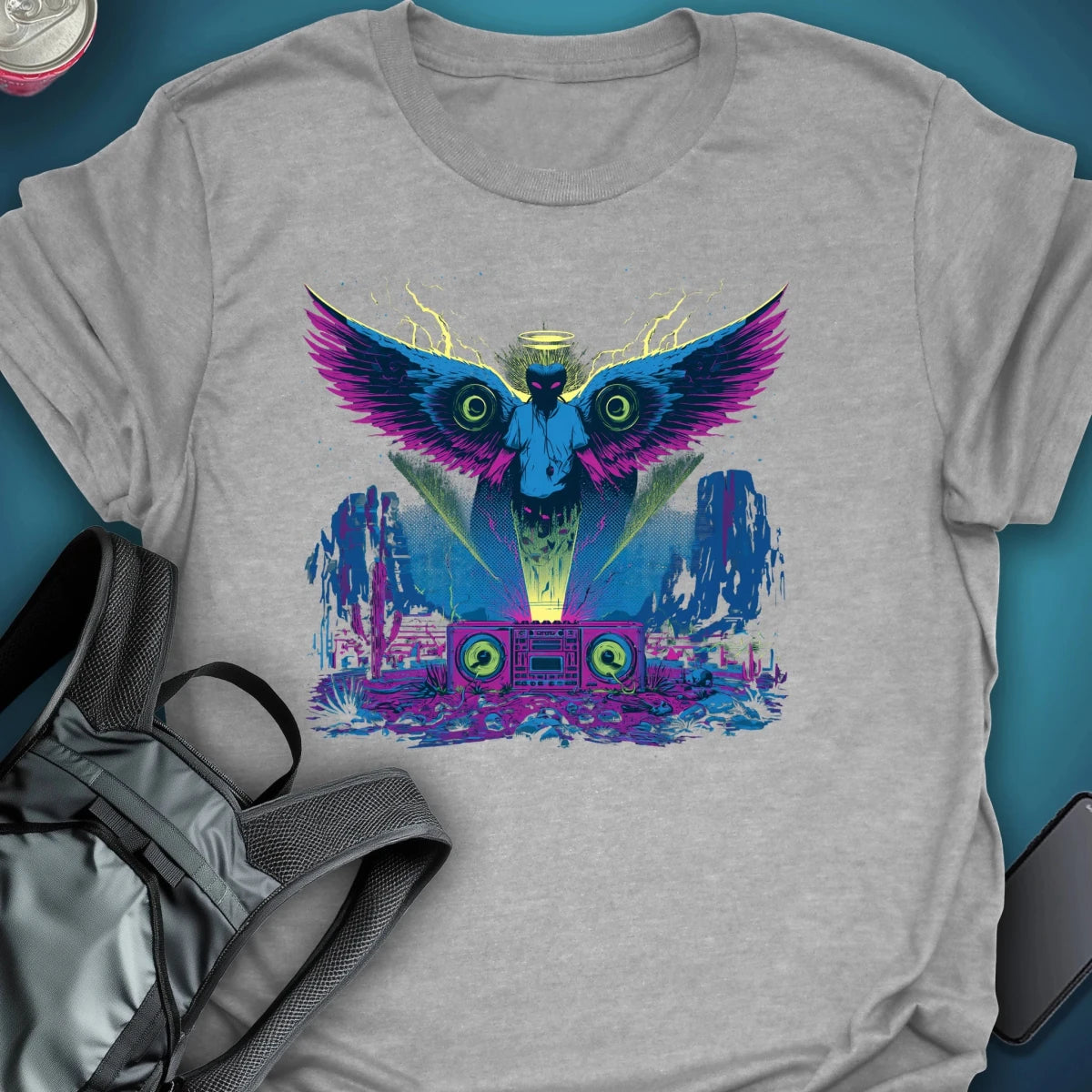 Broadcast From Above graphic T-shirt – Festival clothing by Triptees