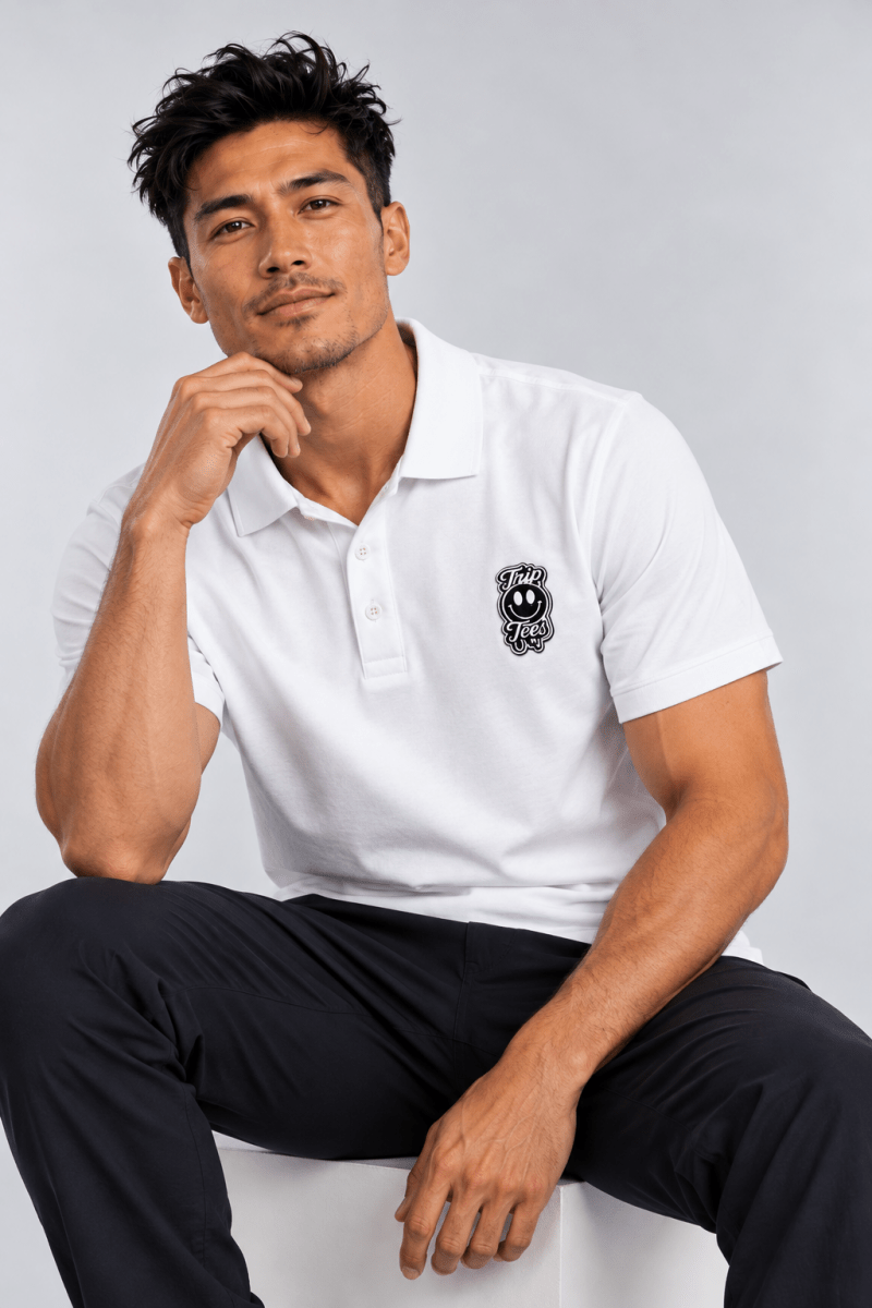 BW Logo Polo graphic T-shirt – Festival clothing by Triptees