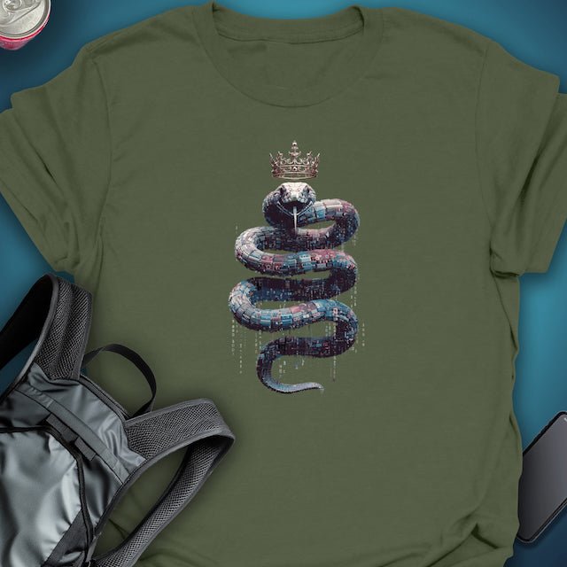 Crowned Code Serpent graphic T-shirt – Festival clothing by Triptees