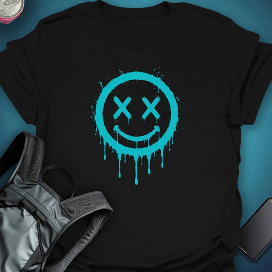Dead Happy blue Graphic T-Shirt graphic T-shirt – Festival clothing by Triptees