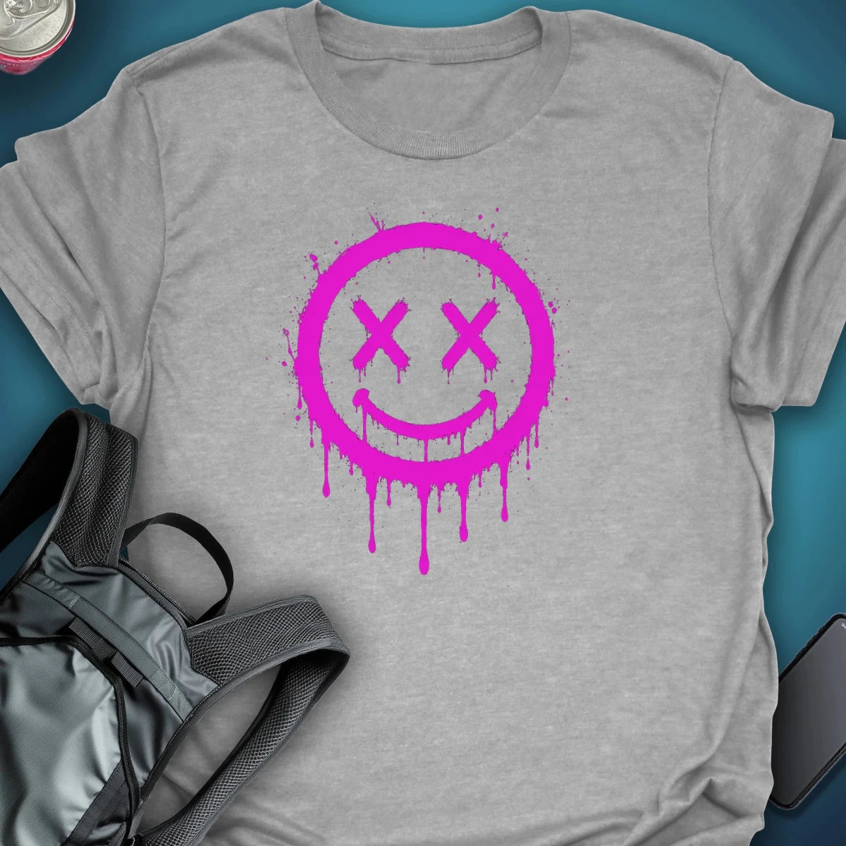 Dead Happy pink Graphic T-Shirt graphic T-shirt – Festival clothing by Triptees