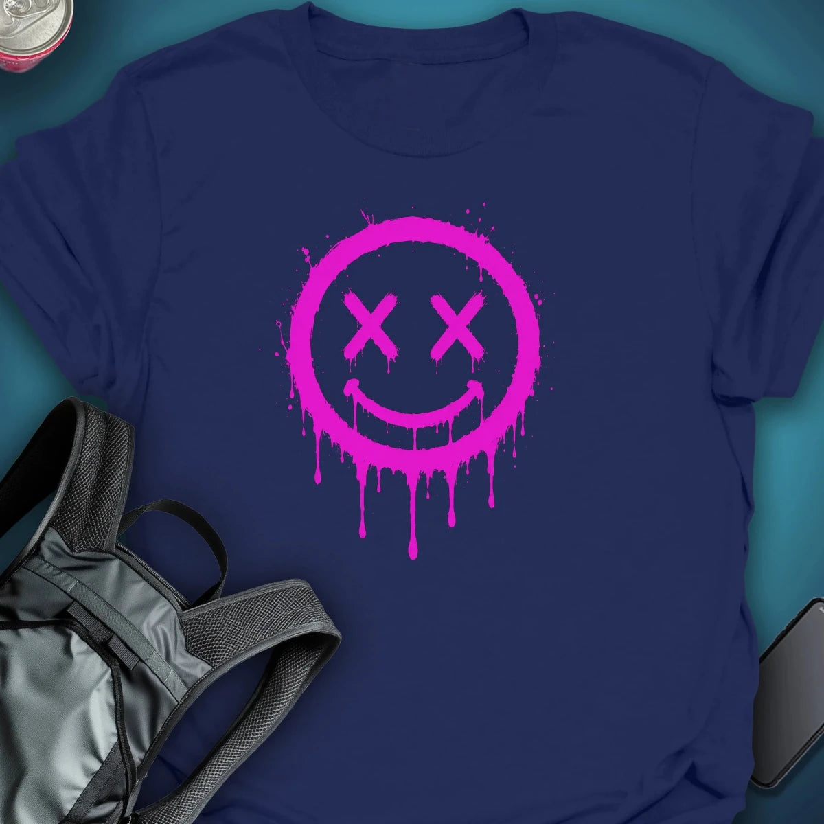 Dead Happy pink Graphic T-Shirt graphic T-shirt – Festival clothing by Triptees