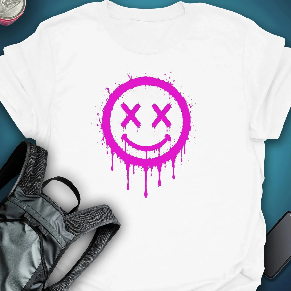 Dead Happy pink Graphic T-Shirt graphic T-shirt – Festival clothing by Triptees