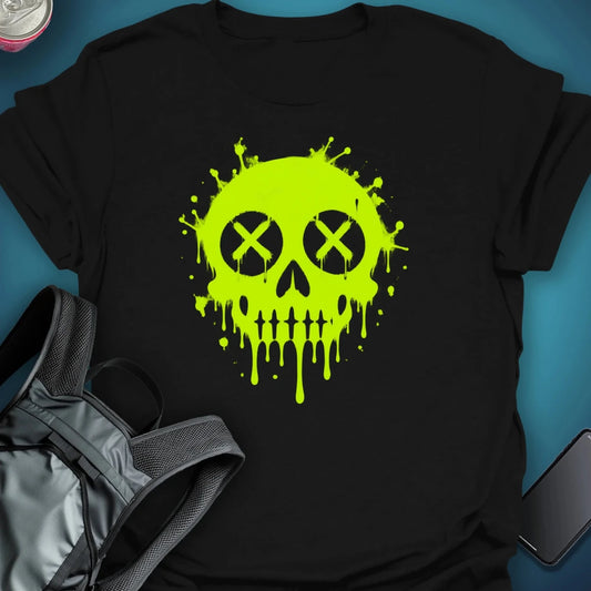 Dead Happy Skull Graphic T-shirt green graphic T-shirt – Festival clothing by Triptees
