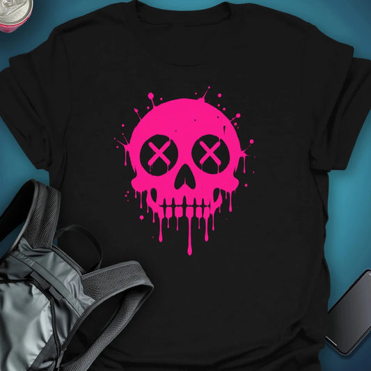 Dead Happy Skull pink Graphic T-shirt graphic T-shirt – Festival clothing by Triptees