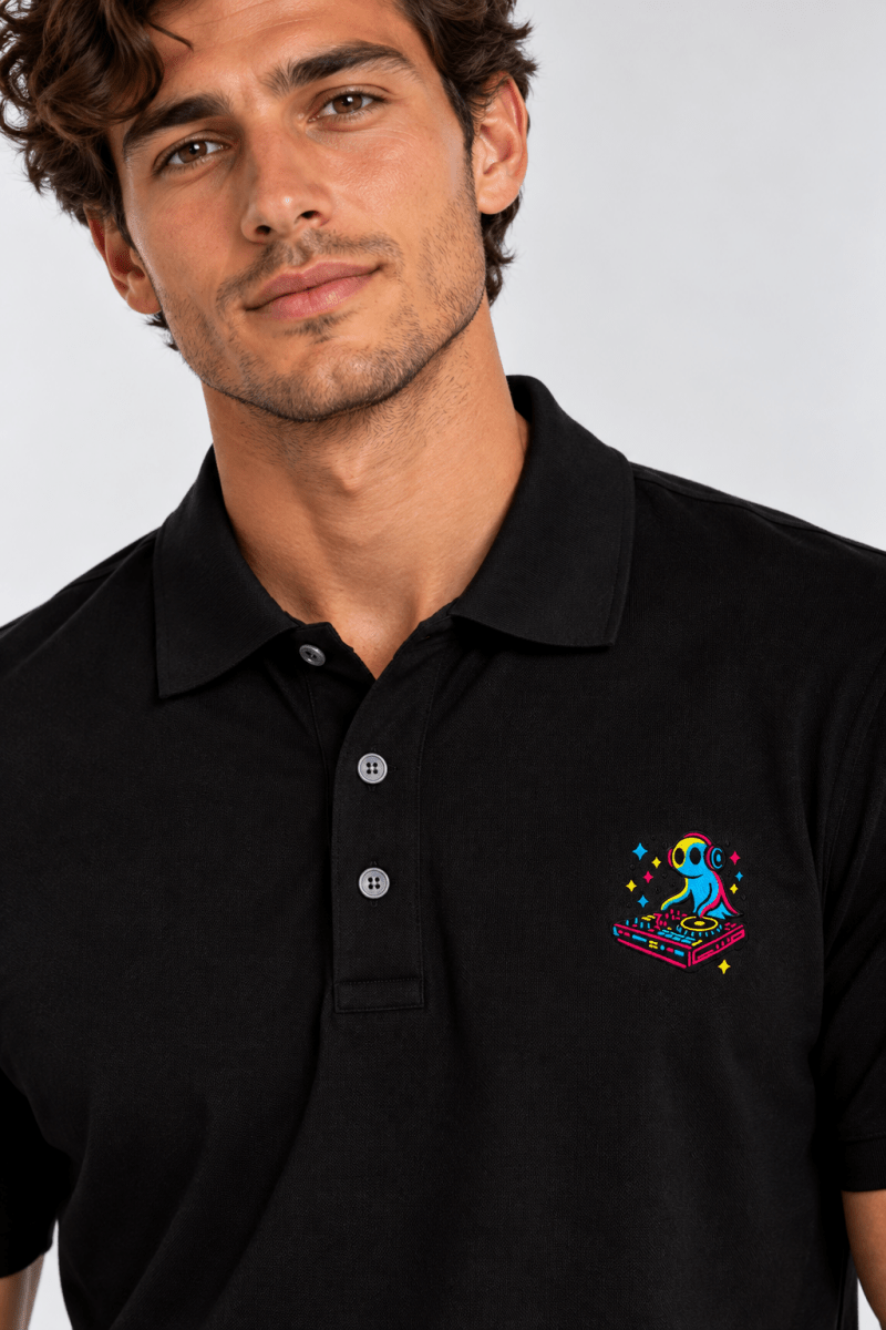 DJ Ghost Polo graphic T-shirt – Festival clothing by Triptees