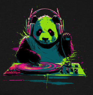 DJ Panda graphic T-shirt – Festival clothing by Triptees