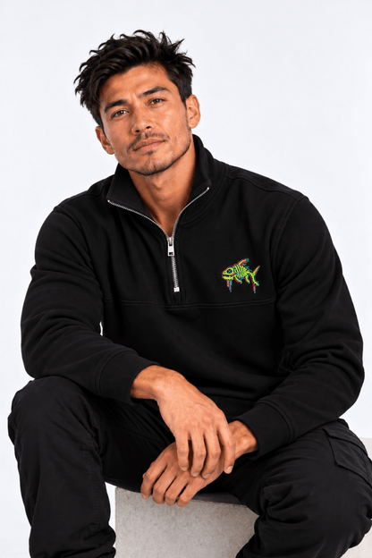 Fishbone 1/4 Zip graphic T-shirt – Festival clothing by Triptees