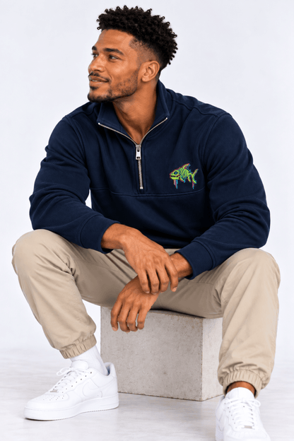Fishbone 1/4 Zip graphic T-shirt – Festival clothing by Triptees