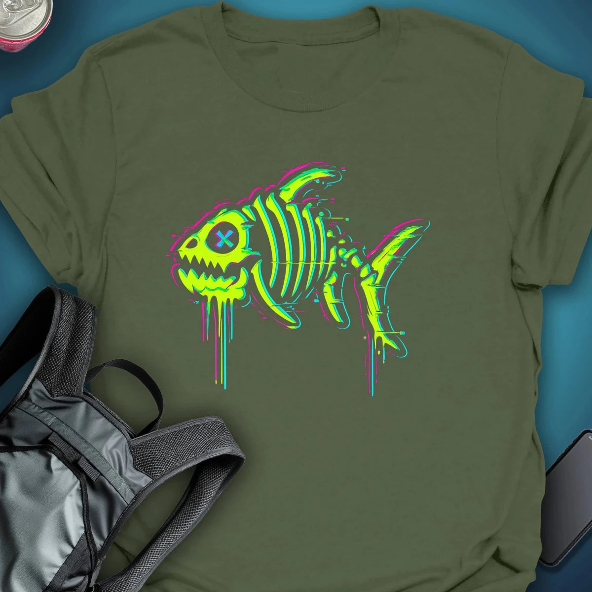 Fishbone Graphic T-shirt graphic T-shirt – Festival clothing by Triptees