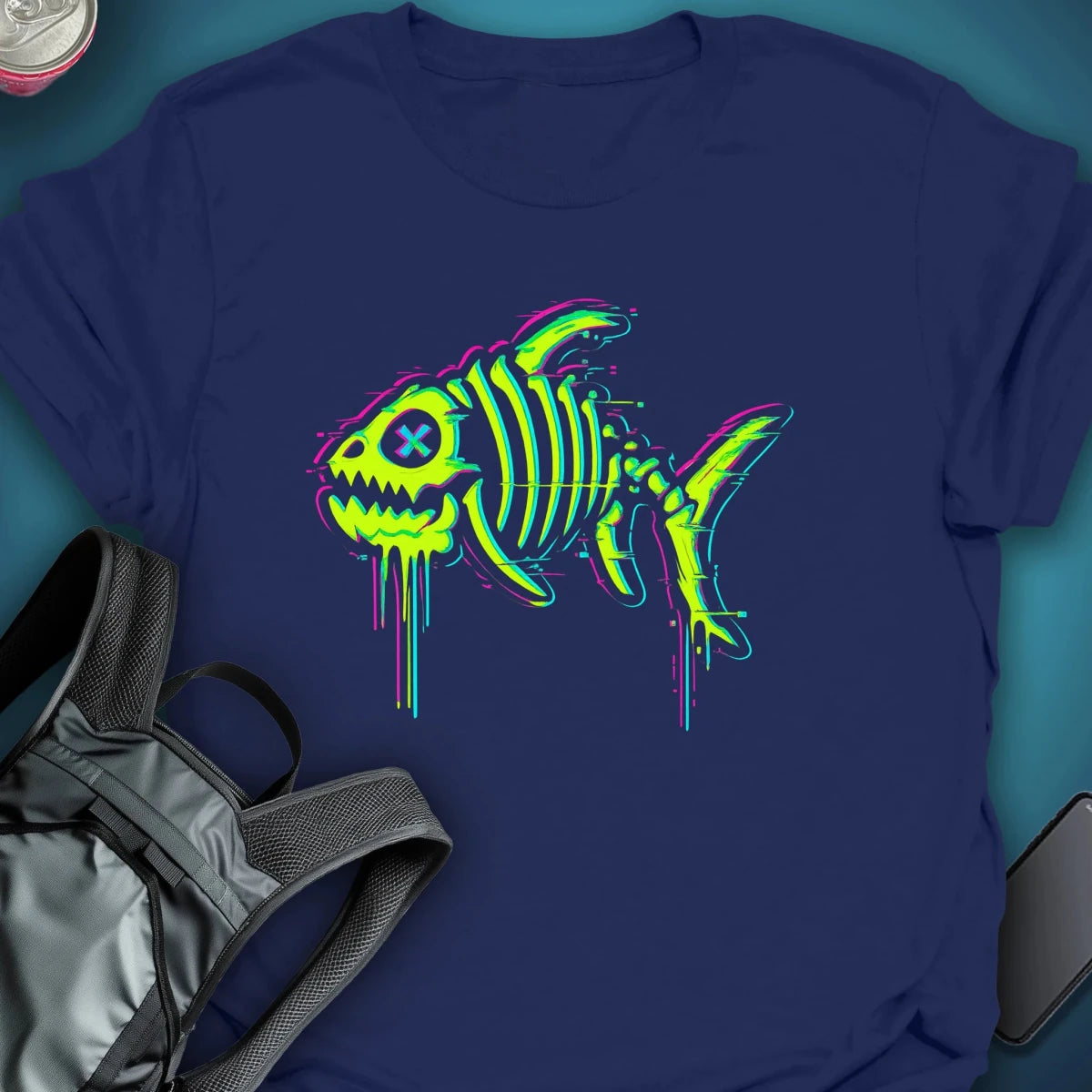 Fishbone Graphic T-shirt graphic T-shirt – Festival clothing by Triptees