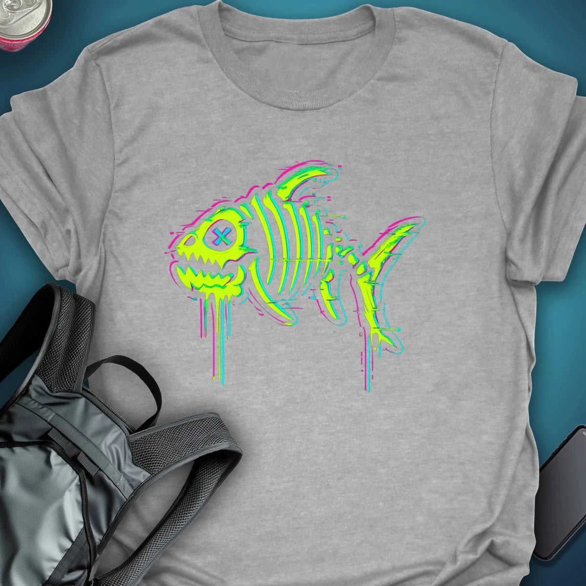 Fishbone Graphic T-shirt graphic T-shirt – Festival clothing by Triptees