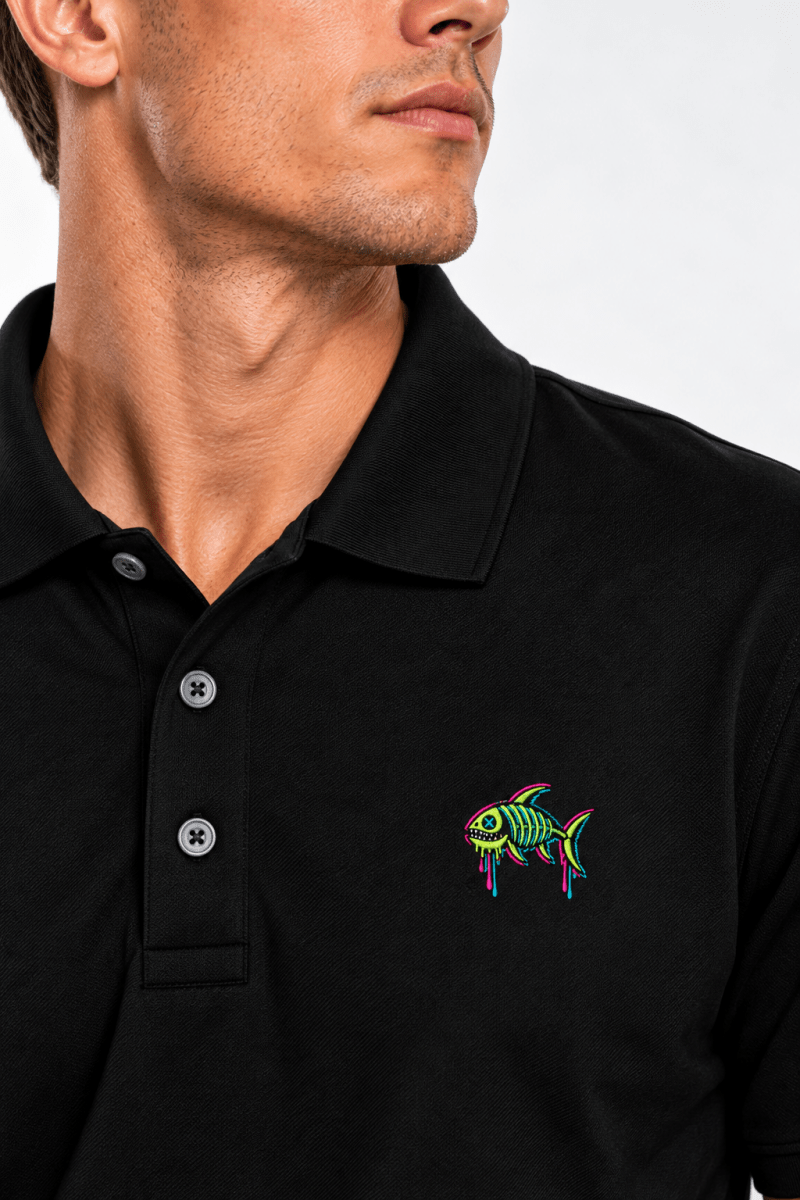 Fishbone Polo graphic T-shirt – Festival clothing by Triptees