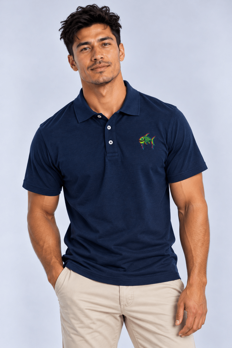 Fishbone Polo graphic T-shirt – Festival clothing by Triptees
