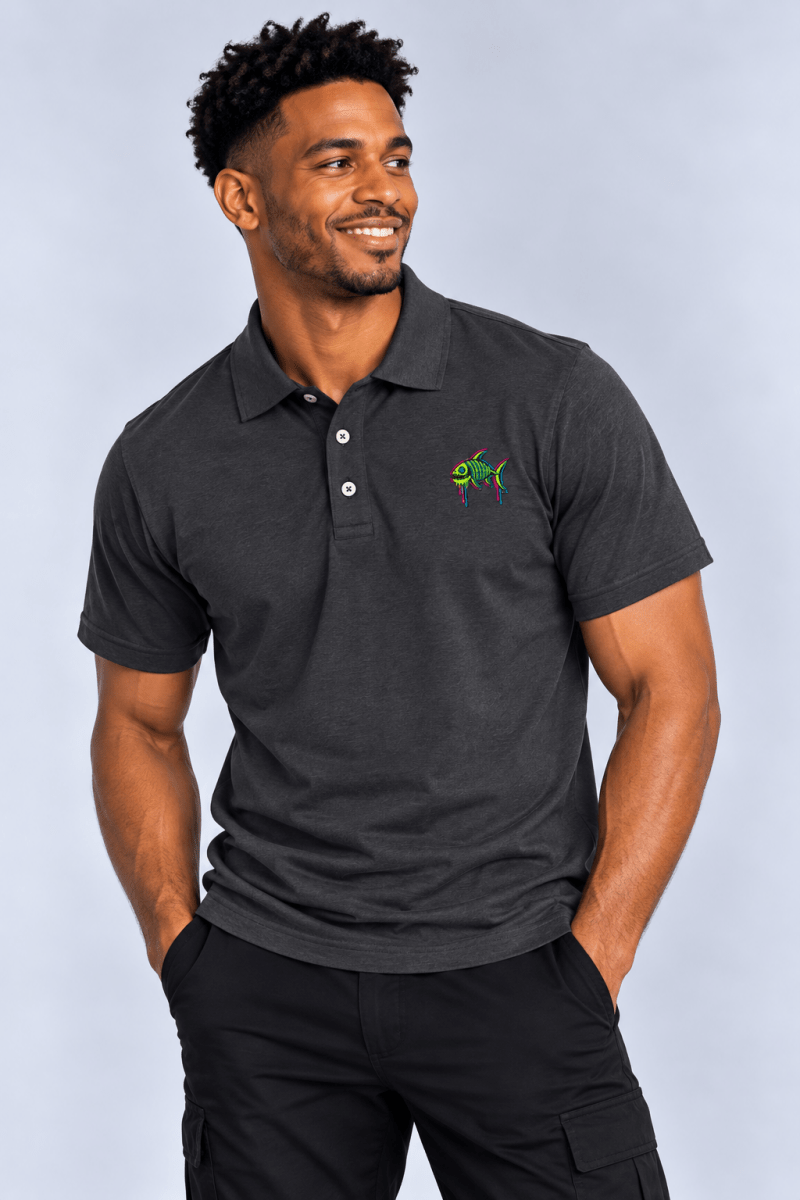 Fishbone Polo graphic T-shirt – Festival clothing by Triptees