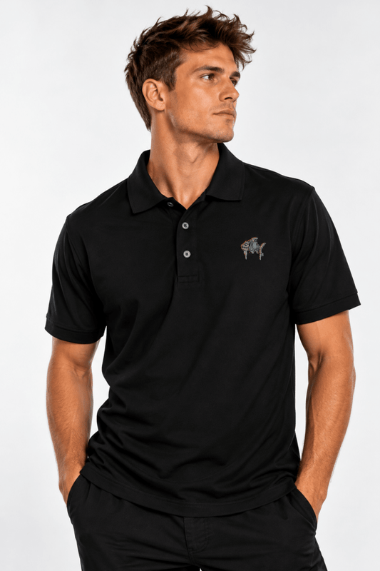 Fishbone Polo graphic T-shirt – Festival clothing by Triptees