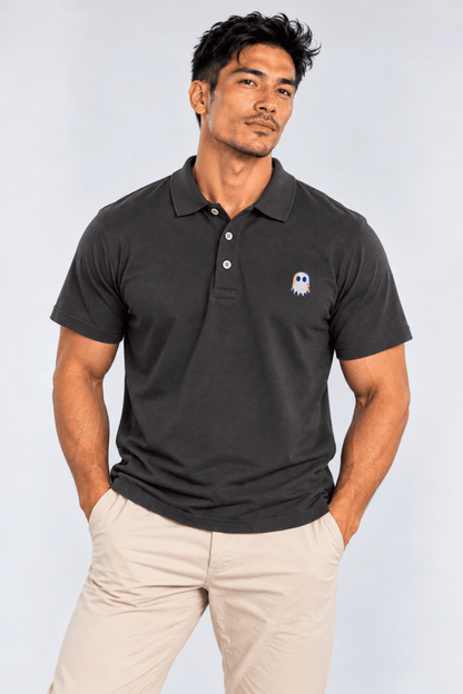 Glitch Ghost Polo graphic T-shirt – Festival clothing by Triptees