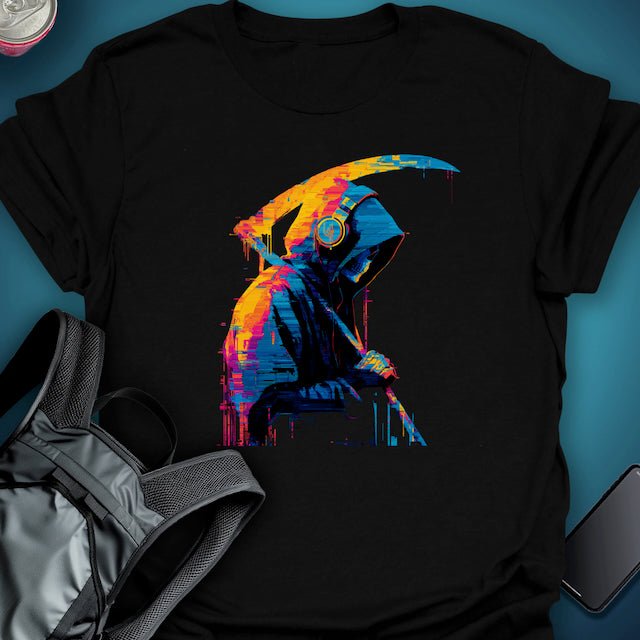 Glitch Reaper graphic T-shirt – Festival clothing by Triptees