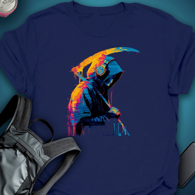 Glitch Reaper graphic T-shirt – Festival clothing by Triptees