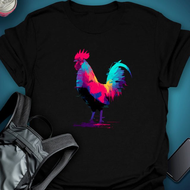 Glitch Rooster graphic T-shirt – Festival clothing by Triptees