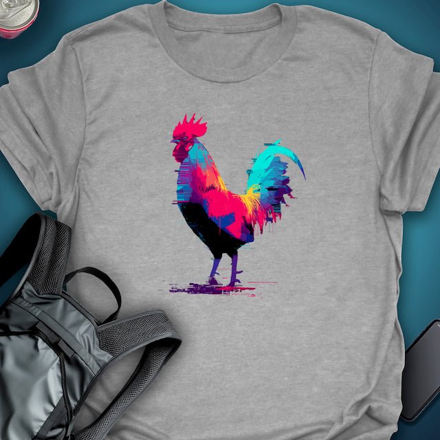 Glitch Rooster graphic T-shirt – Festival clothing by Triptees