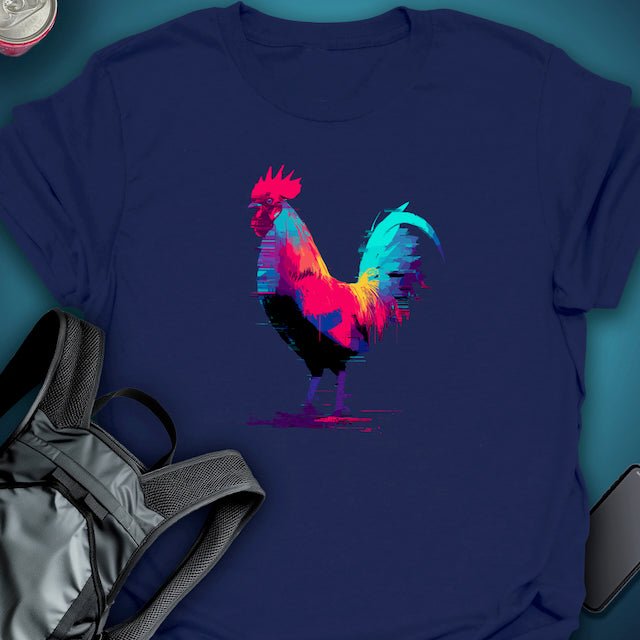 Glitch Rooster graphic T-shirt – Festival clothing by Triptees