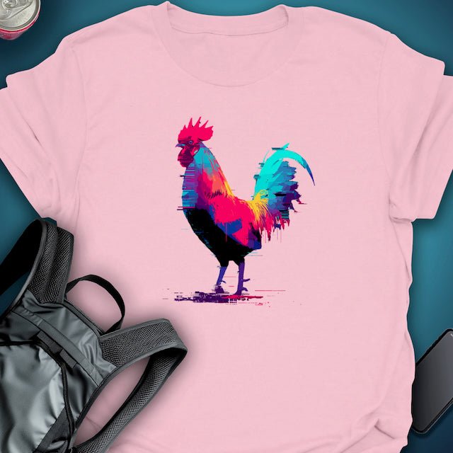Glitch Rooster graphic T-shirt – Festival clothing by Triptees