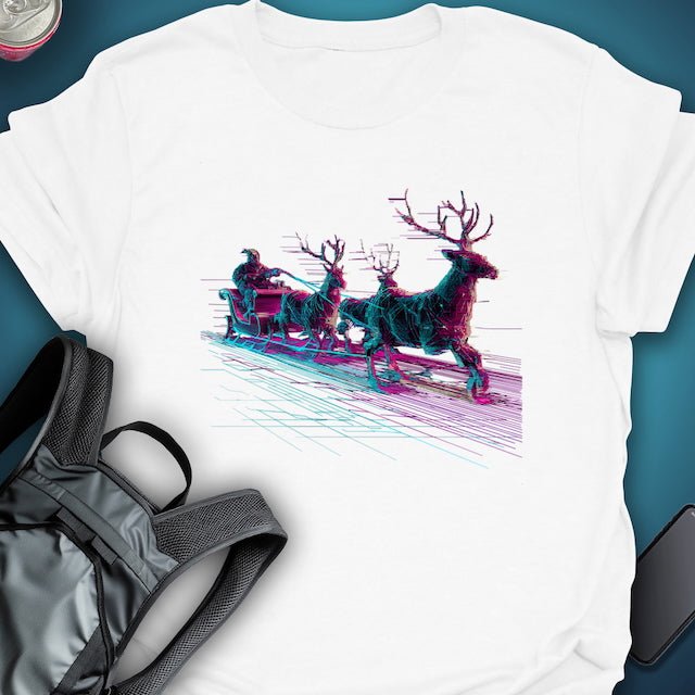 Glitch Runner Sleigh graphic T-shirt – Festival clothing by Triptees