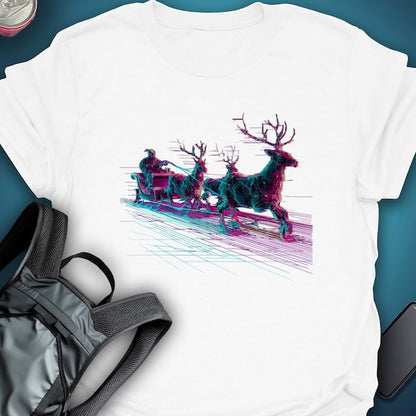 Glitch Runner Sleigh graphic T-shirt – Festival clothing by Triptees