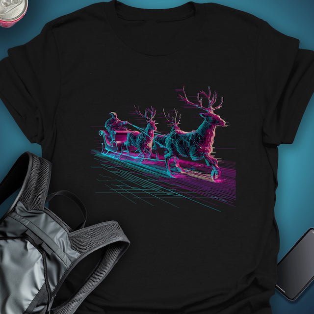 Glitch Runner Sleigh graphic T-shirt – Festival clothing by Triptees
