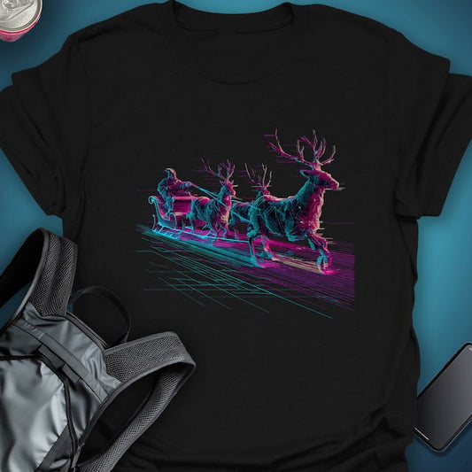 Glitch Runner Sleigh graphic T-shirt – Festival clothing by Triptees