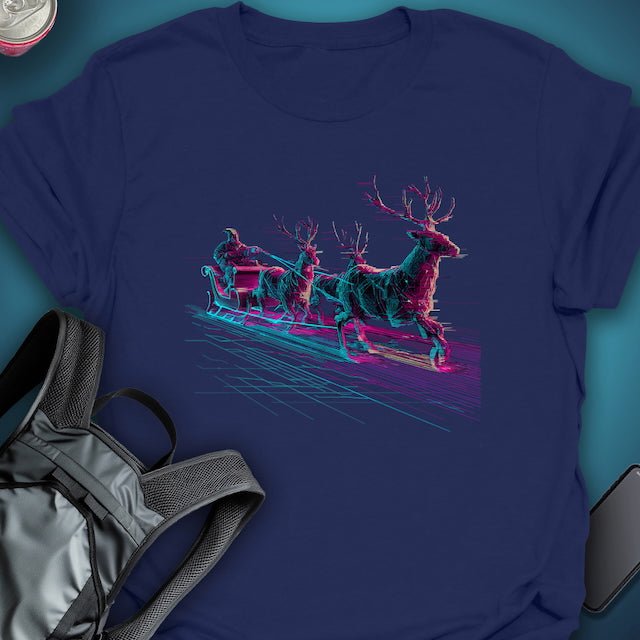 Glitch Runner Sleigh graphic T-shirt – Festival clothing by Triptees
