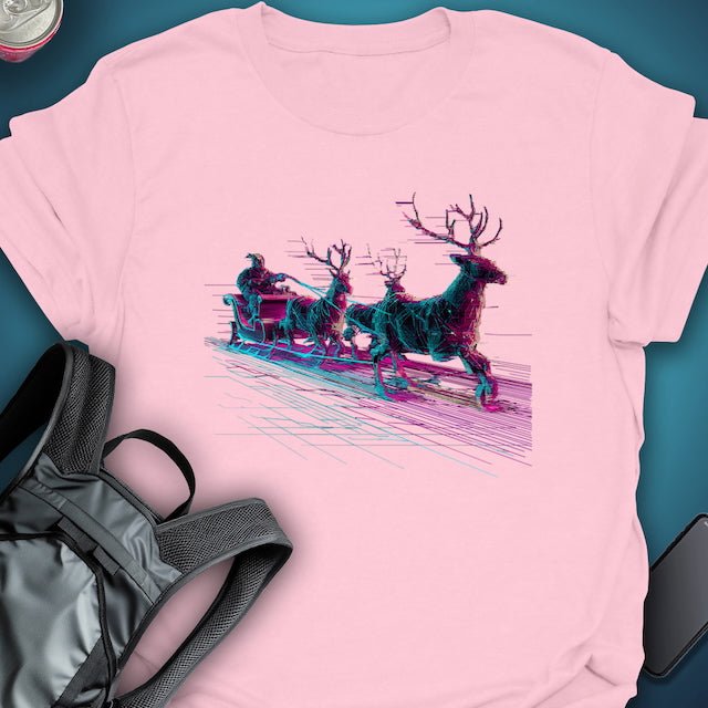 Glitch Runner Sleigh graphic T-shirt – Festival clothing by Triptees