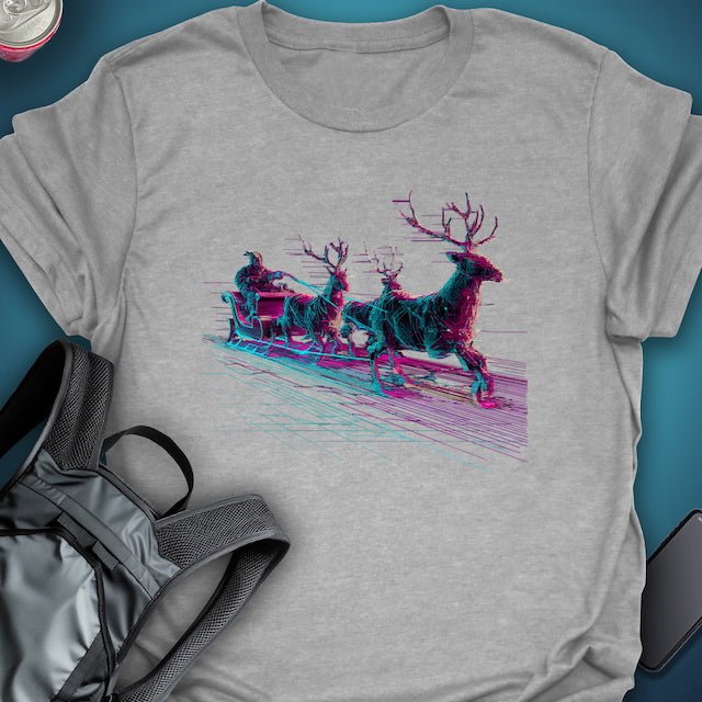 Glitch Runner Sleigh graphic T-shirt – Festival clothing by Triptees