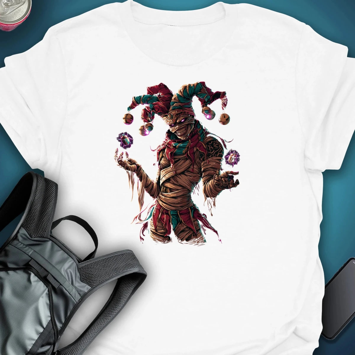 Jester’s Curse Graphic T-Shirt graphic T-shirt – Festival clothing by Triptees
