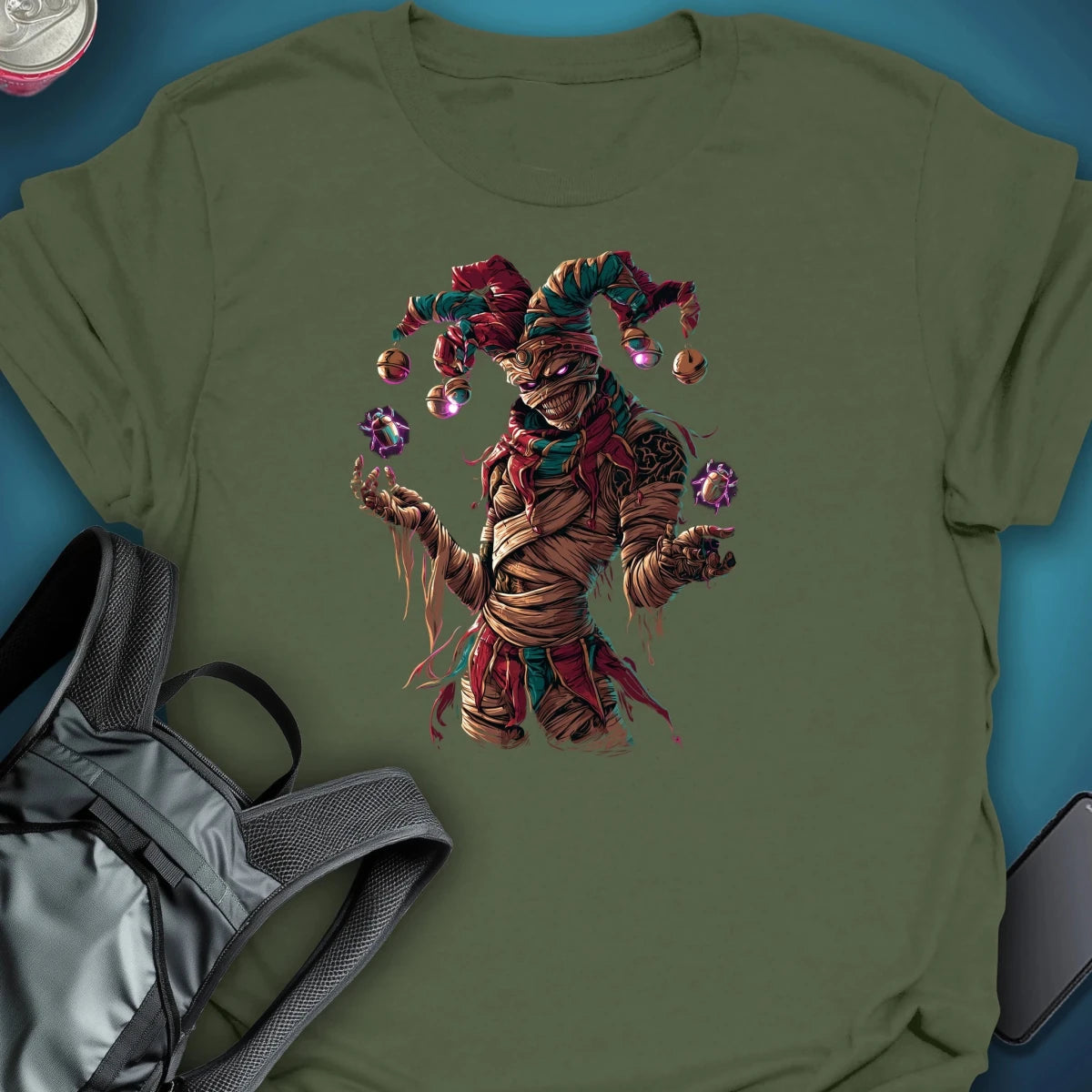 Jester’s Curse Graphic T-Shirt graphic T-shirt – Festival clothing by Triptees