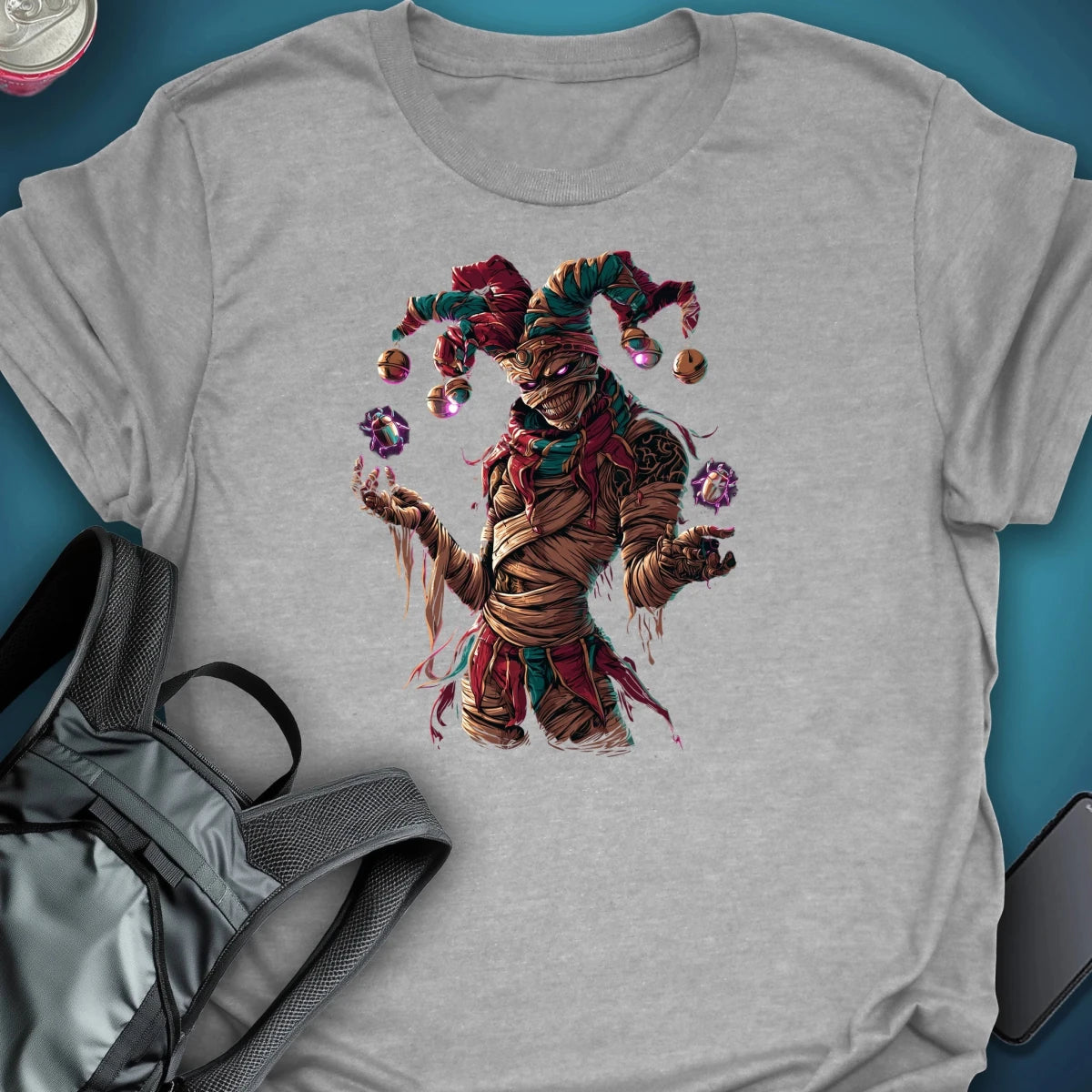 Jester’s Curse Graphic T-Shirt graphic T-shirt – Festival clothing by Triptees