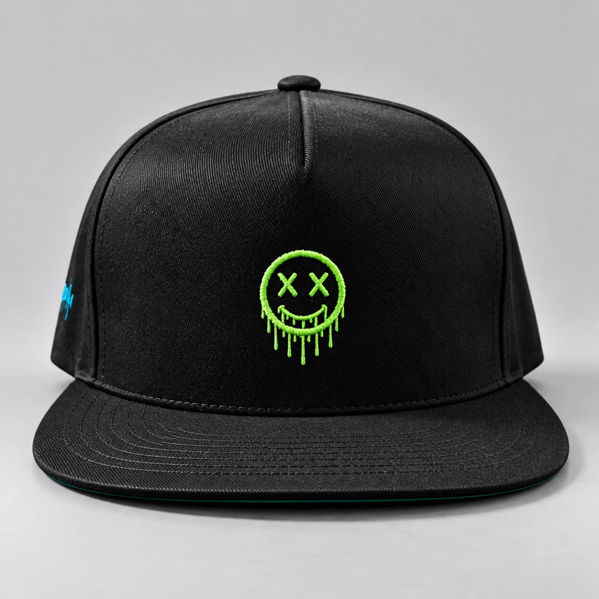 Kiwi Green Smiley Snapback Hat graphic T-shirt – Festival clothing by Triptees