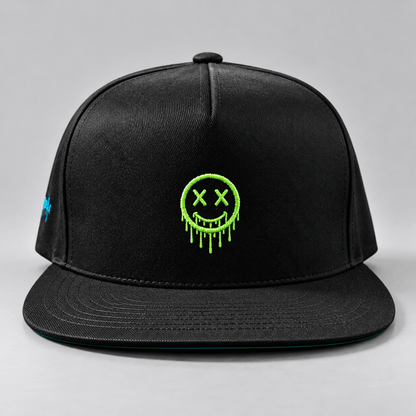 Kiwi Green Smiley Snapback Hat graphic T-shirt – Festival clothing by Triptees