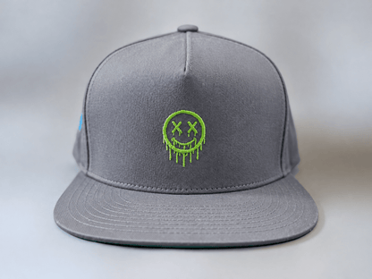 Kiwi Green Smiley Snapback Hat graphic T-shirt – Festival clothing by Triptees