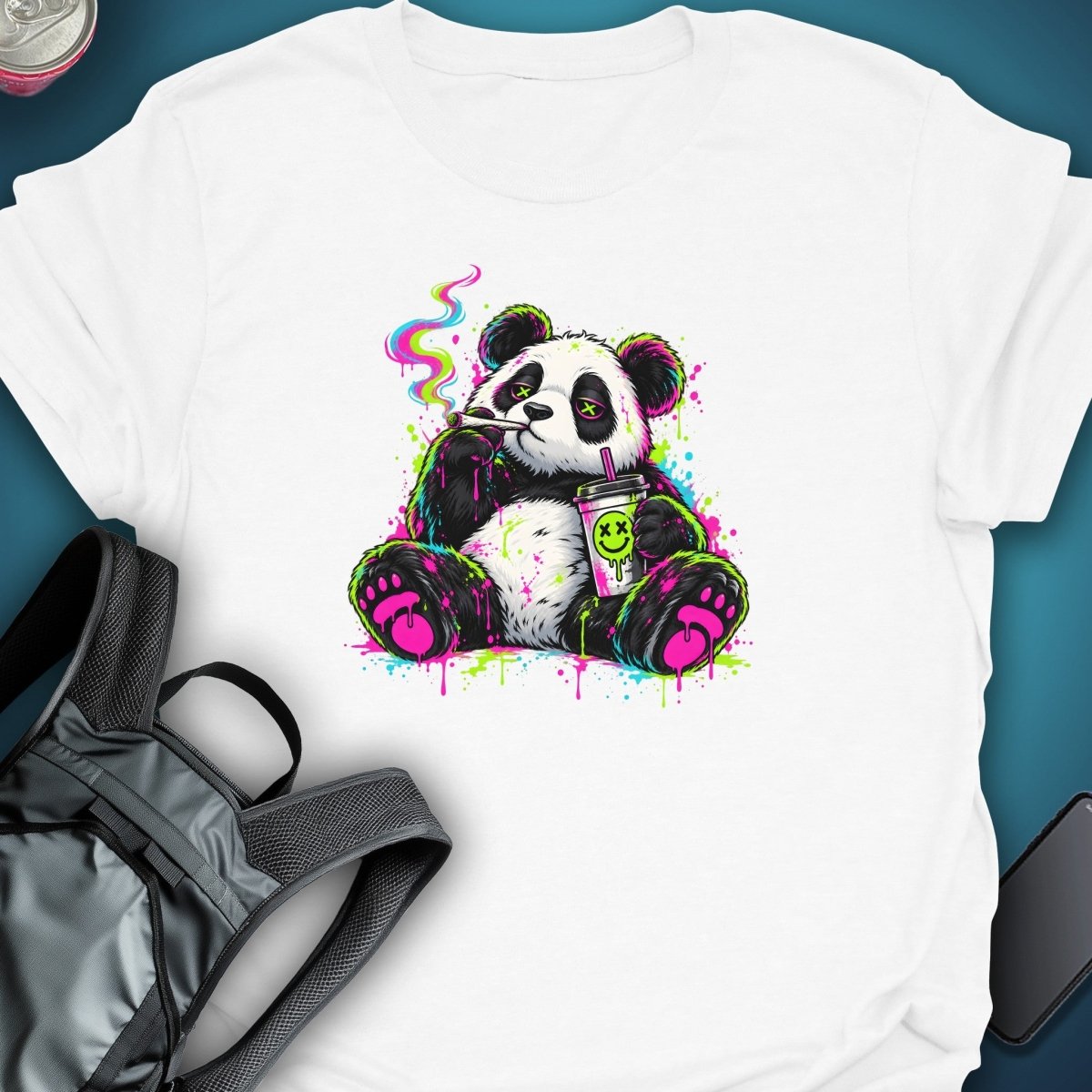 Neon Panda Graphic T-Shirt graphic T-shirt – Festival clothing by Triptees