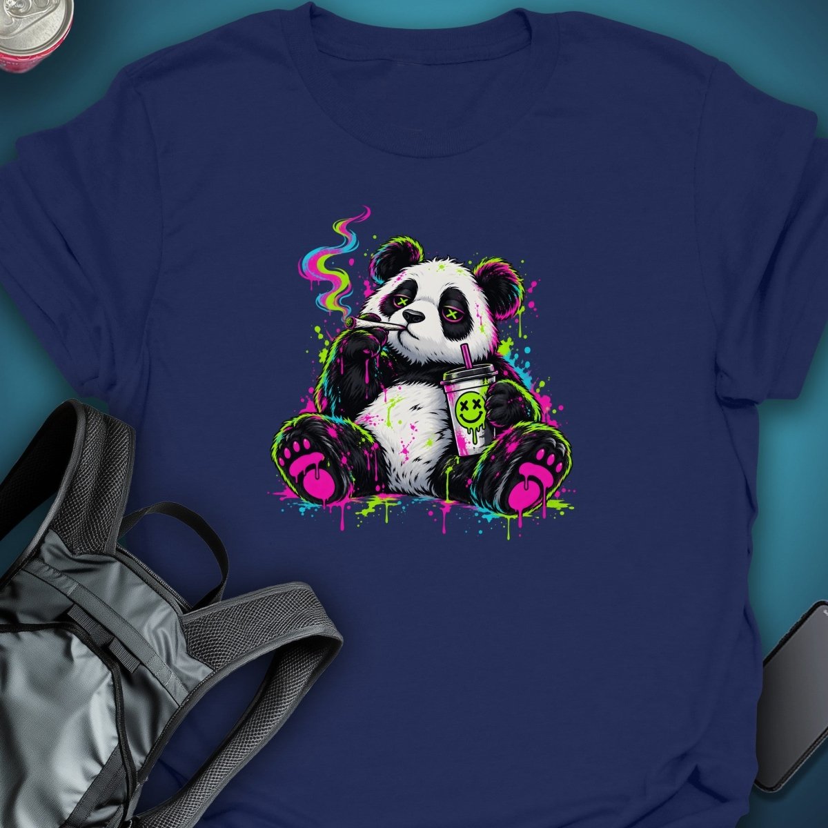 Neon Panda Graphic T-Shirt graphic T-shirt – Festival clothing by Triptees