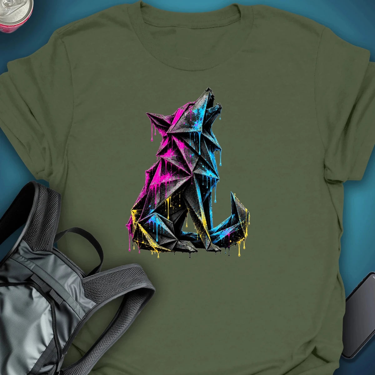 Origami Wolf Graphic T-shirt graphic T-shirt – Festival clothing by Triptees